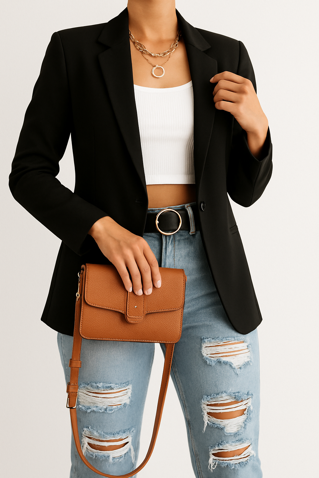 Women’s Long-Sleeve Slim Fit Blazer in Lightweight Fabric