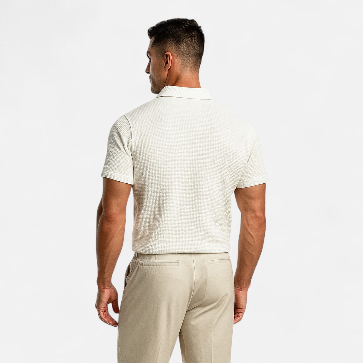 Men’s Polo Shirt in Cotton Blend with Classic Collar