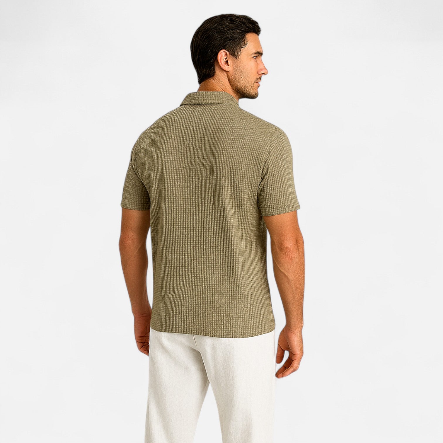 Men’s Polo Shirt in Cotton Blend with Classic Collar