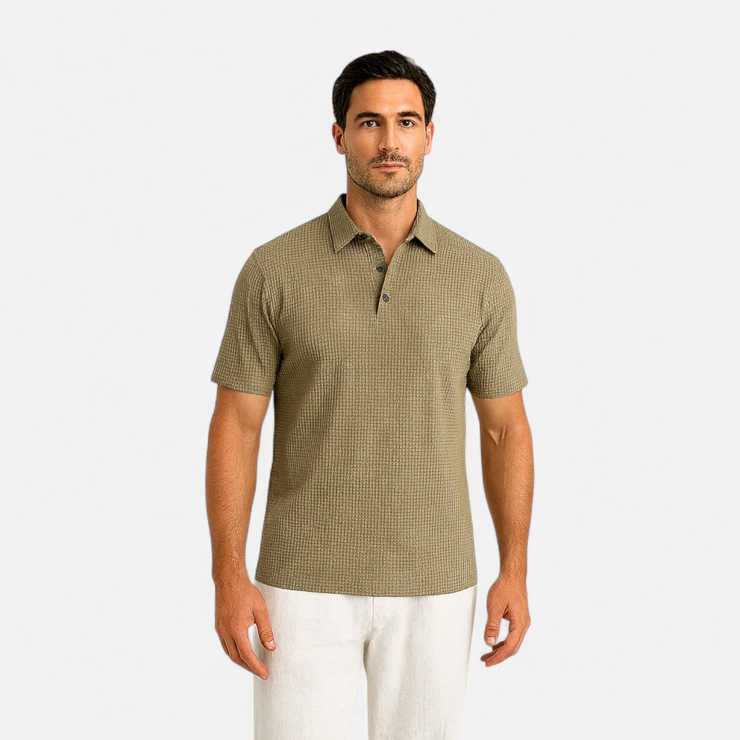 Men’s Polo Shirt in Cotton Blend with Classic Collar