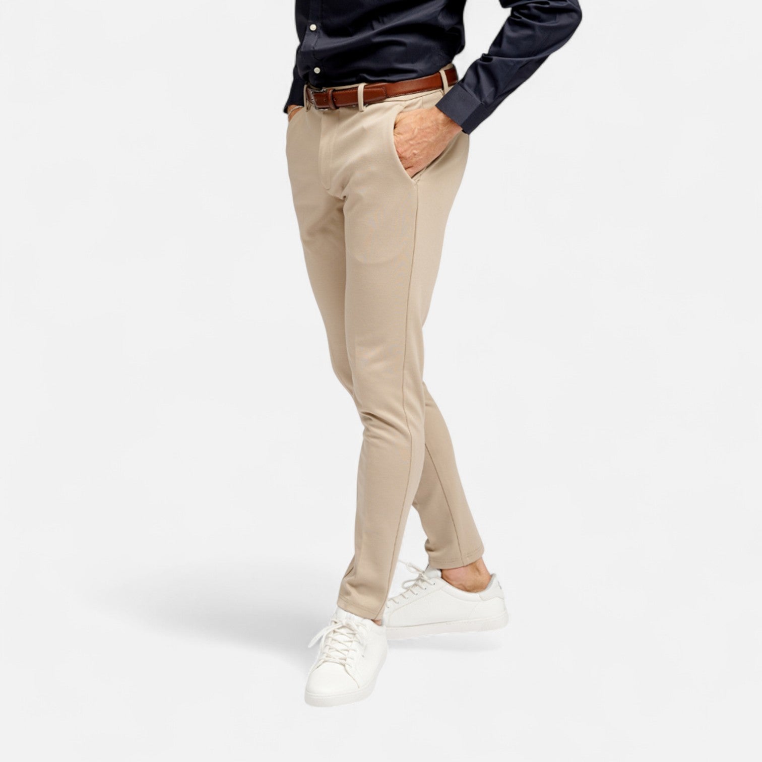 Men’s Performance Pants in Cotton Stretch – Slim Fit