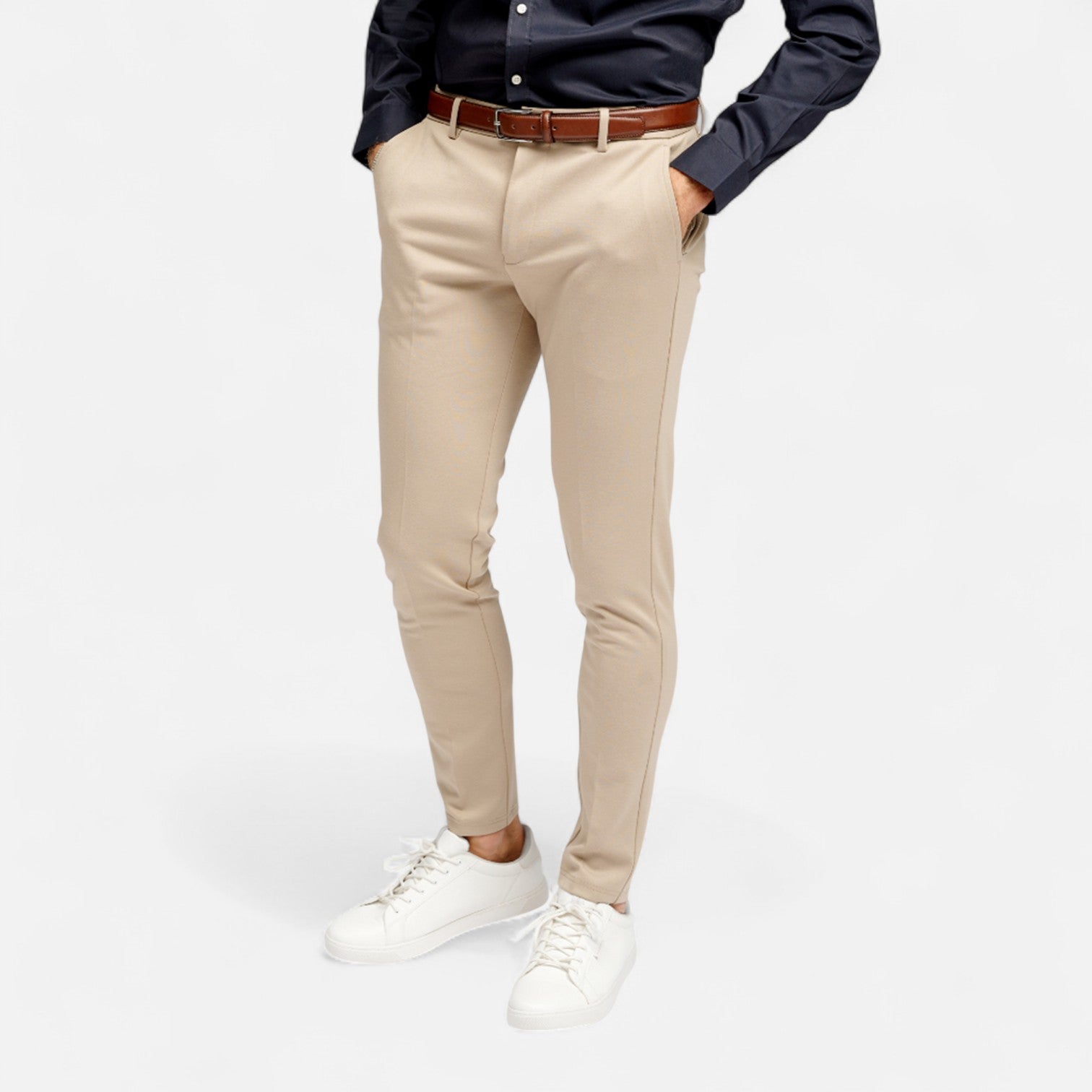 Men’s Performance Pants in Cotton Stretch – Slim Fit