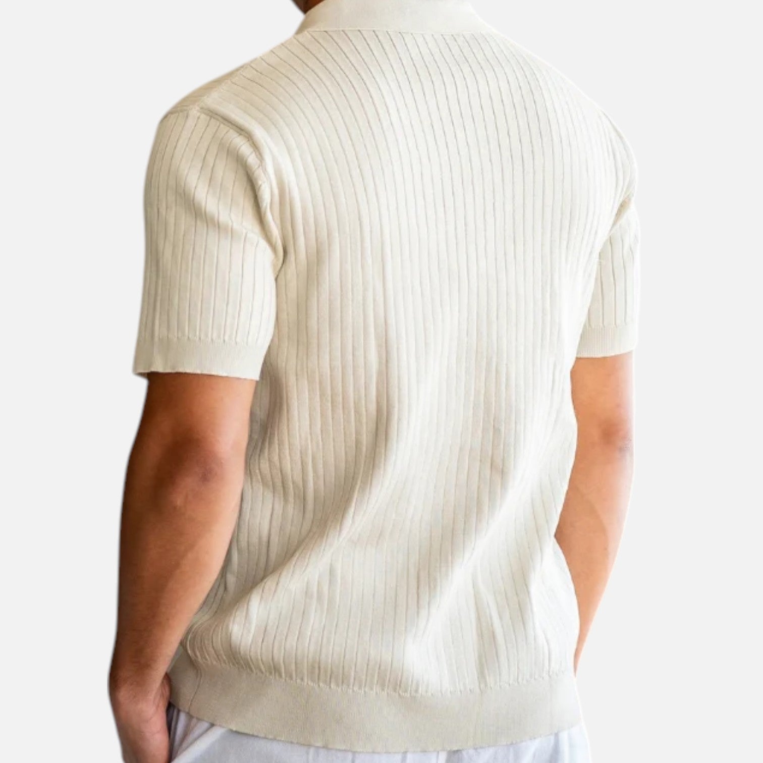 Men’s Knitted Polo Shirt in Ribbed Structure