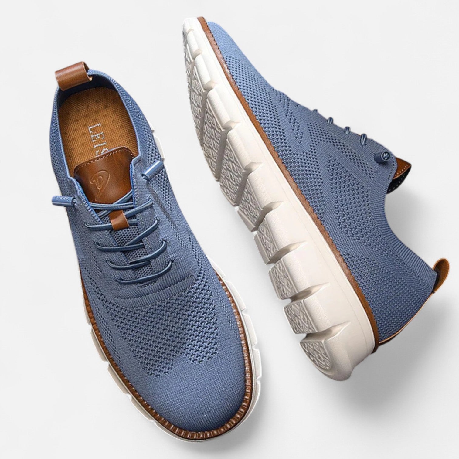 Men’s Knit Sneakers with Lace-Up Closure – Breathable Fabric