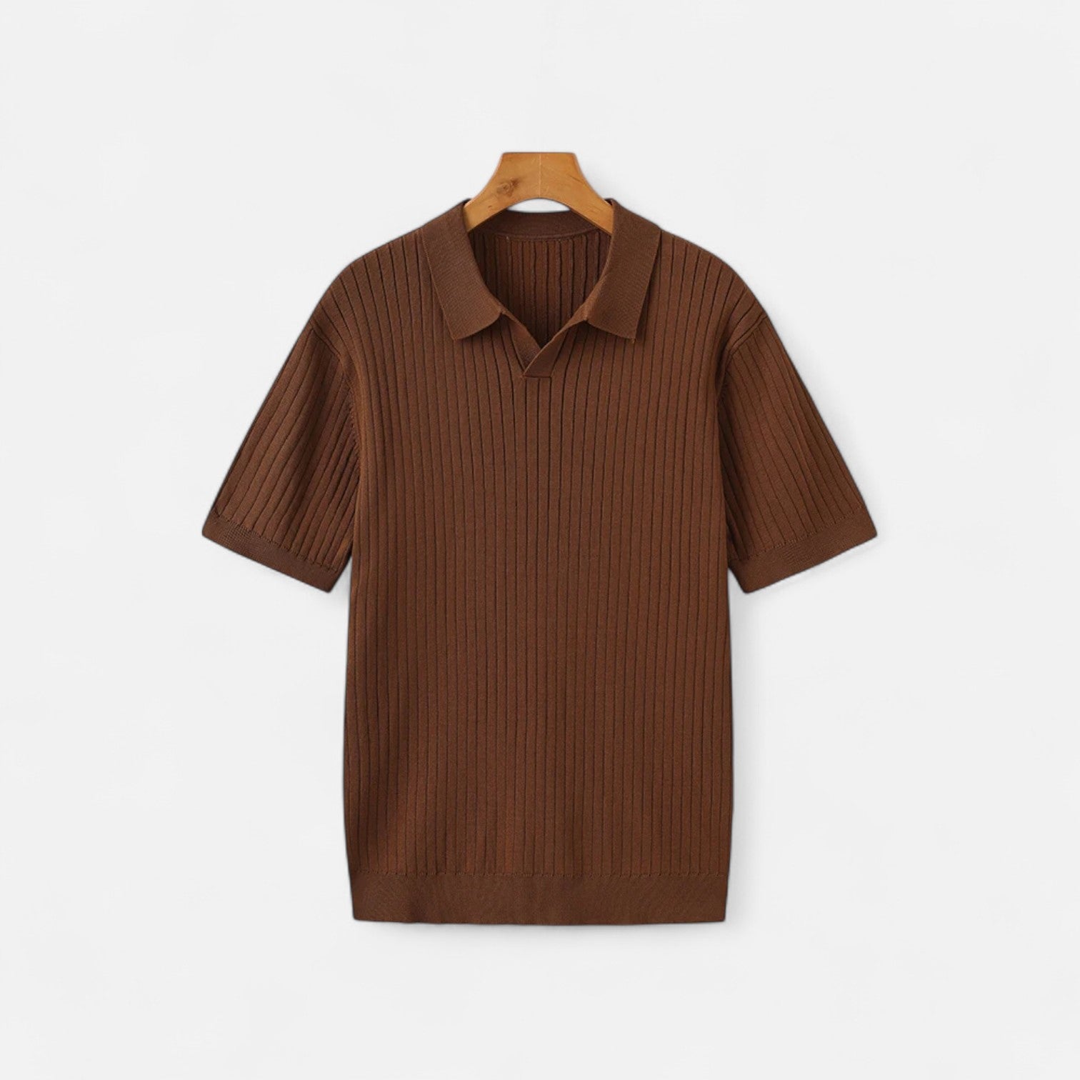 Men’s Knitted Polo Shirt in Ribbed Structure