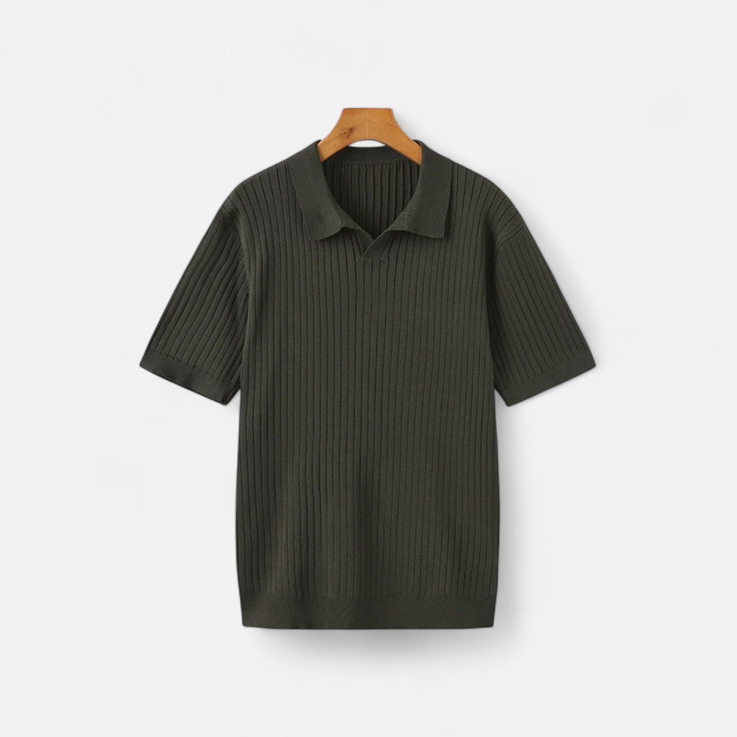 Men’s Knitted Polo Shirt in Ribbed Structure