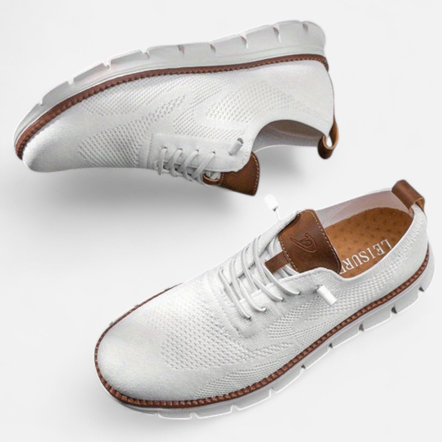 Men’s Knit Sneakers with Lace-Up Closure – Breathable Fabric