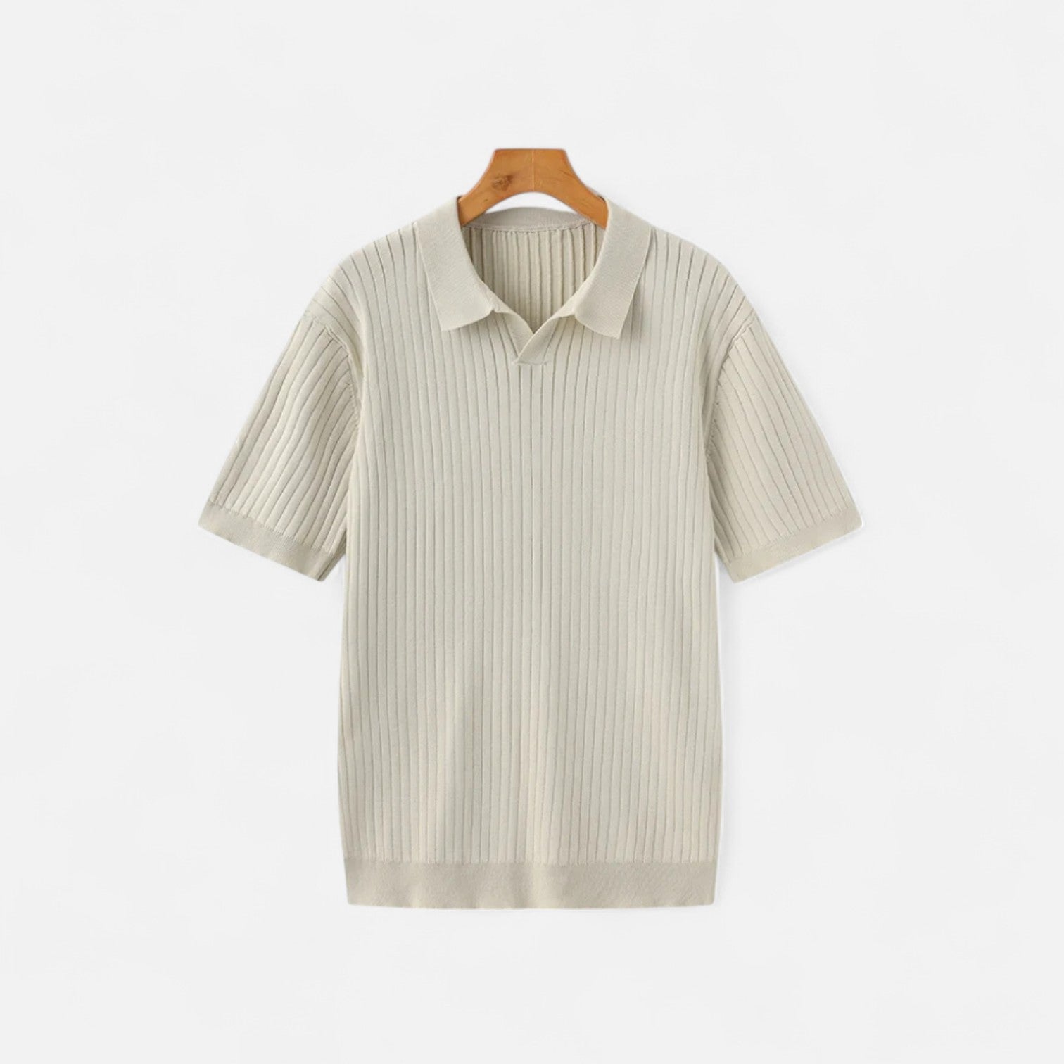 Men’s Knitted Polo Shirt in Ribbed Structure