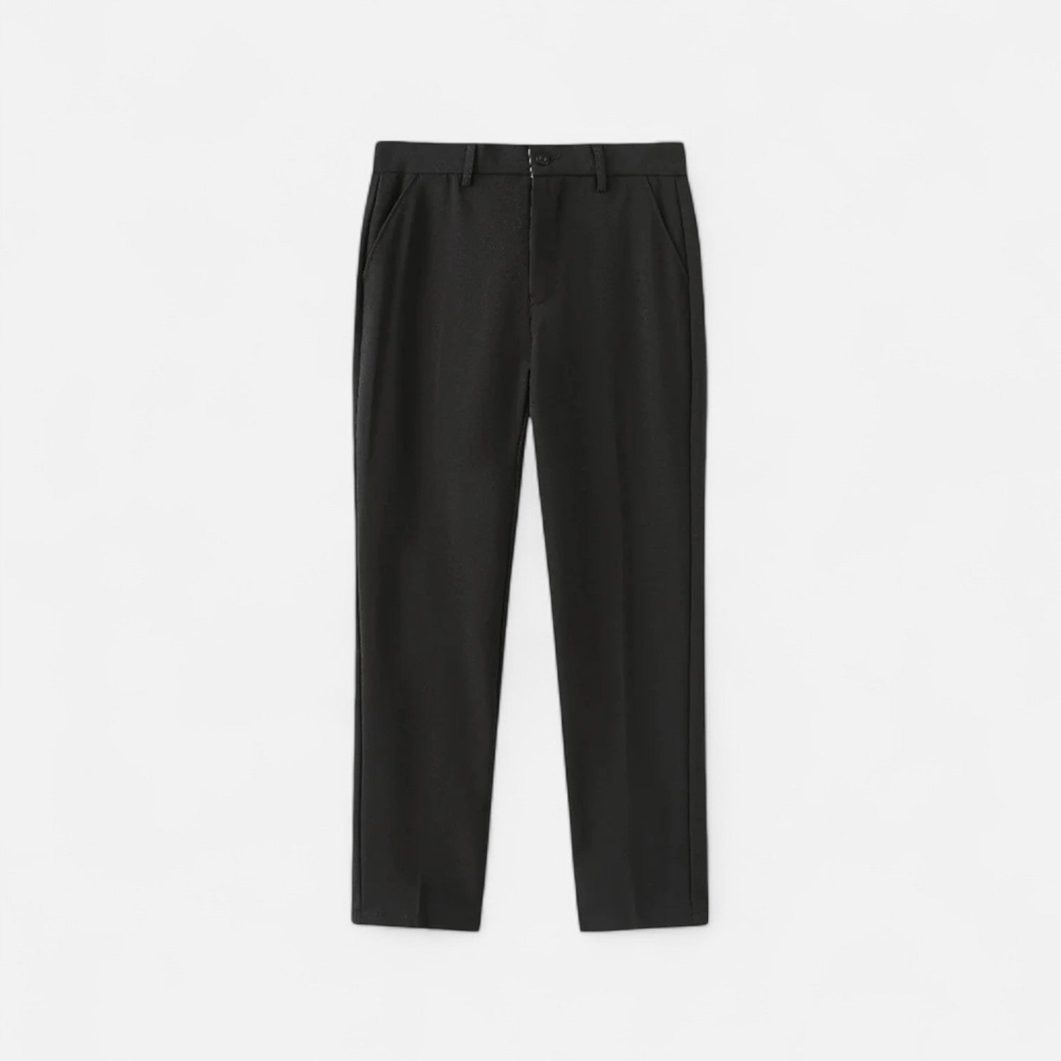 Men’s Cotton-Polyester Blend Trousers with Stretch – Regular Fit