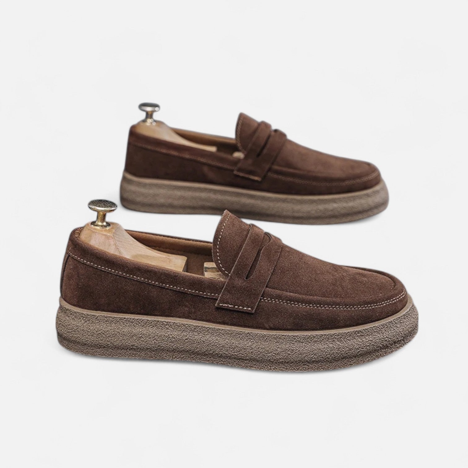 Men’s Suede Loafers – Slip-On Design – Lightweight Sole