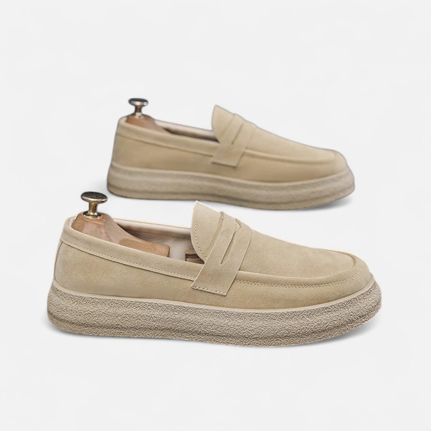Men’s Suede Loafers – Slip-On Design – Lightweight Sole