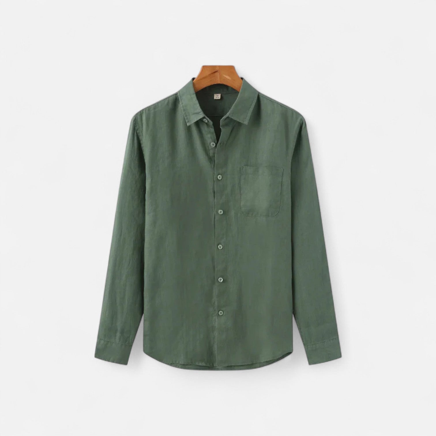 Men’s 100% Linen Shirt – Classic Collar – Long Sleeve