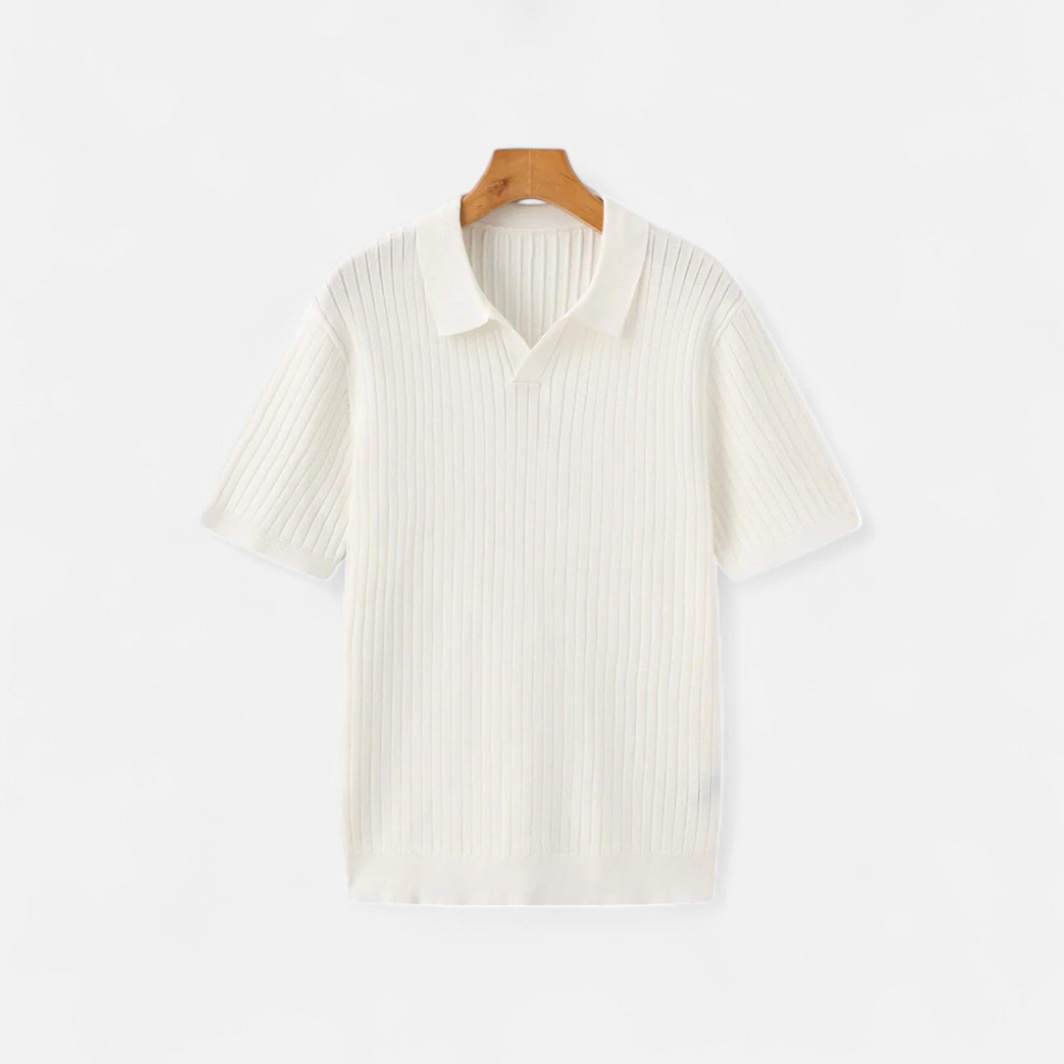 Men’s Knitted Polo Shirt in Ribbed Structure